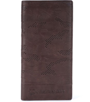 Kompanero Men Formal Brown Genuine Leather Wallet(7 Card Slots)