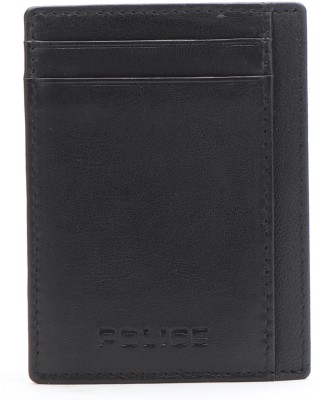 POLICE Men & Women Formal, Casual, Travel, Trendy Black Genuine Leather Card Holder(2 Card Slots)