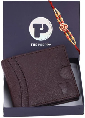 THE PREPPY Men Casual Brown Genuine Leather Wallet(6 Card Slots)