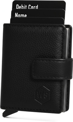 WALLETSTREET Men & Women Casual, Formal, Ethnic, Evening/Party, Trendy Black Genuine Leather, Aluminium Wallet(9 Card Slots)