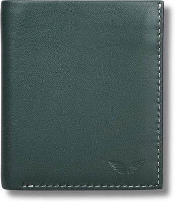 Divino Men Formal Green Genuine Leather Wallet(3 Card Slots)