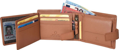 burraq Men Casual Tan Genuine Leather Wallet(6 Card Slots)