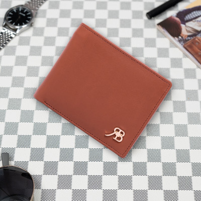 Rich Born Men Casual Tan Genuine Leather Wallet(5 Card Slots)