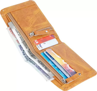 zaphod Men Evening/Party Orange Artificial Leather Wallet(5 Card Slots)