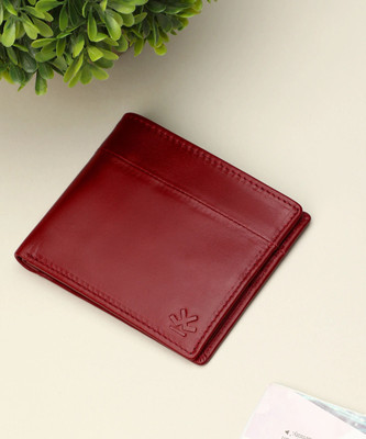 WROGN Men Casual, Formal Red Genuine Leather Wallet(8 Card Slots)
