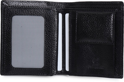 CRAFTLINE Men Casual Black Genuine Leather Wallet(4 Card Slots)