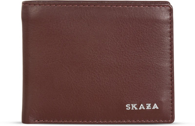 SKAZA Men Formal Brown Genuine Leather Wallet(9 Card Slots)