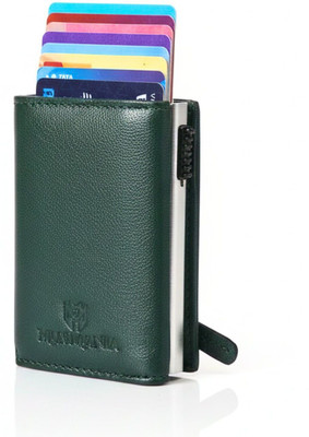 Men Mania Men Casual, Trendy, Evening/Party, Formal, Travel, Ethnic Green Genuine Leather Card Holder(6 Card Slots)