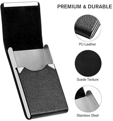 Ragvian Men & Women Casual Black Artificial Leather Card Holder(4 Card Slots)