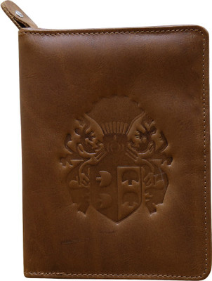 Kan Men & Women Brown Genuine Leather Document Holder(8 Card Slots)