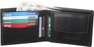 Cotnis Men Trendy, Formal, Casual Black Genuine Leather Wallet(7 Card Slots)