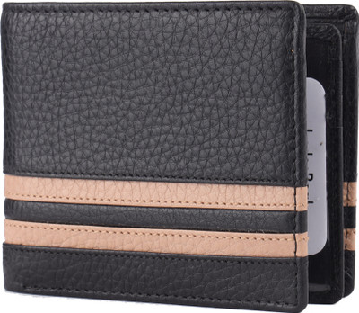 Leder Boat Men Casual, Formal Black Genuine Leather Wallet(9 Card Slots)