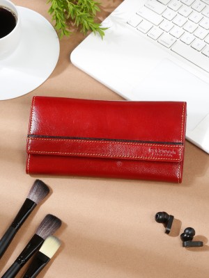 Teakwood Leathers Women Casual Red Genuine Leather Wallet(5 Card Slots)