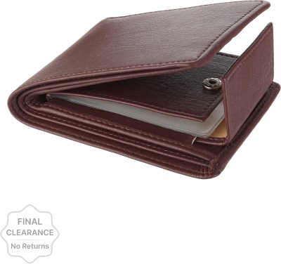 WILD EDGE Men Brown Artificial Leather Money Clip(10 Card Slots)