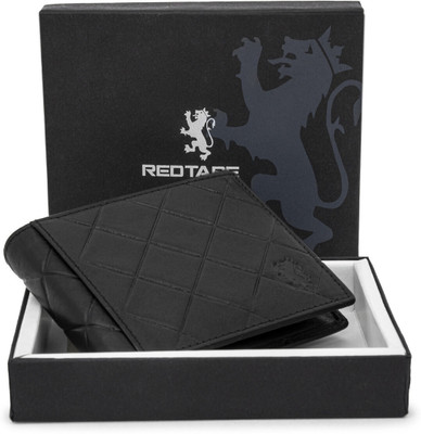 RED TAPE Men Casual, Formal Black Genuine Leather Wallet(8 Card Slots)