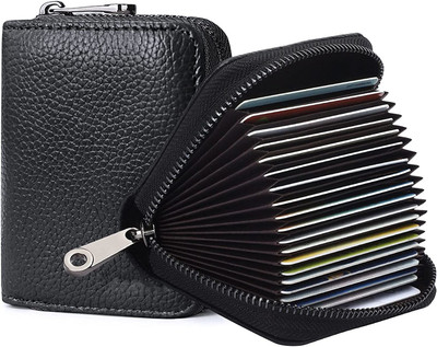VOGARD Men & Women Trendy Black Artificial Leather Card Holder(12 Card Slots)