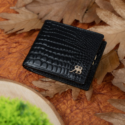 Rich Born Men Trendy Black Genuine Leather Wallet(20 Card Slots)