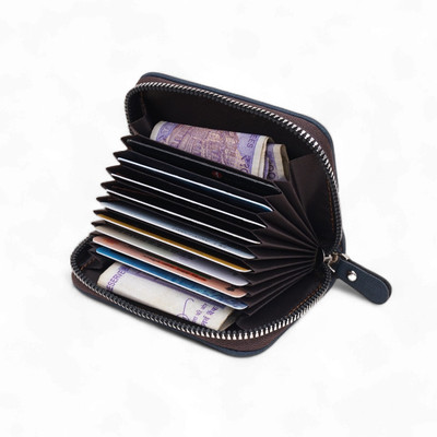 WALLETIN Men & Women Casual, Travel Blue Artificial Leather Card Holder(9 Card Slots)