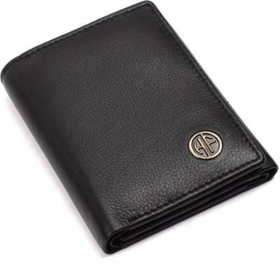 Men Formal, Trendy, Casual, Travel, Evening/Party Black Genuine Leather RFID  Wallet - Mini  (6 Card Slots)
