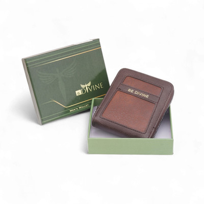 BE DIVINE Men Casual, Formal, Trendy Brown Artificial Leather Wallet(6 Card Slots)