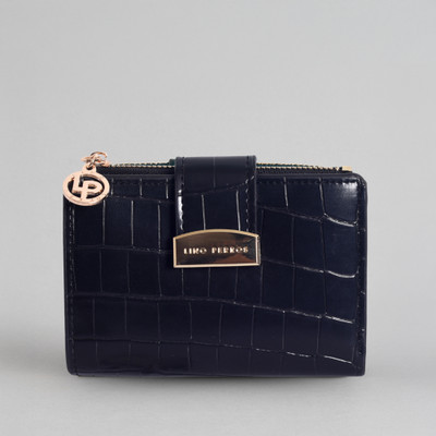 LINO PERROS Women Casual Black Artificial Leather Wallet(6 Card Slots)