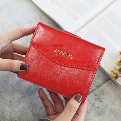 Sassora Women Casual, Ethnic, Travel, Trendy, Formal, Evening/Party Red Genuine Leather Wallet(4 Card Slots)