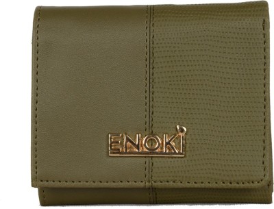 ENOKI Women Casual Green Artificial Leather Wallet(5 Card Slots)