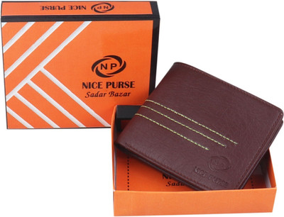 Nice Purse Men Brown Artificial Leather Wallet(3 Card Slots)