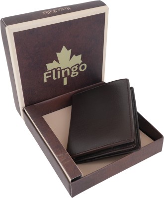 Flingo Men Casual, Formal Brown Genuine Leather Wallet(9 Card Slots)