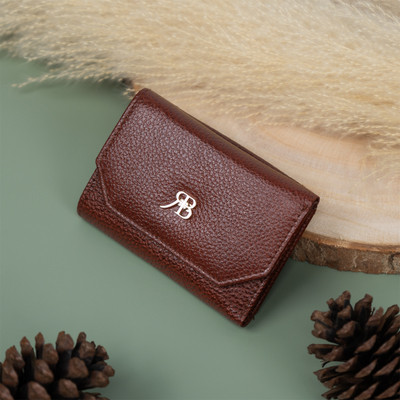 Rich Born Women Casual Tan Genuine Leather Wallet(5 Card Slots)