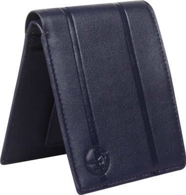 Keyhide Men Blue Artificial Leather Wallet(6 Card Slots)