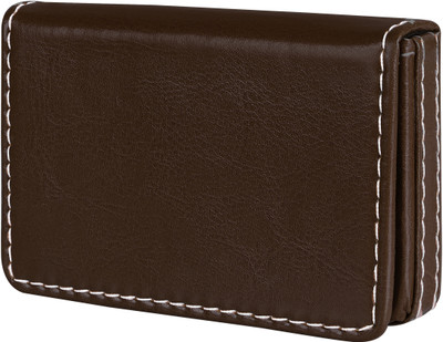 PARTH ENTERPRISE Men & Women Casual Brown Artificial Leather Card Holder(12 Card Slots)