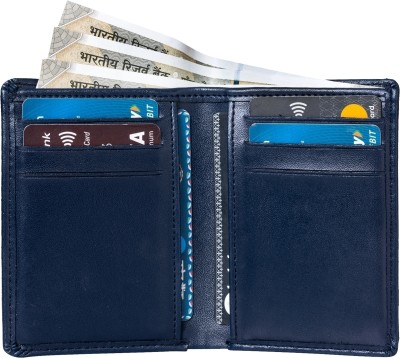 InfiniTrenz Men Formal Blue Artificial Leather Card Holder(8 Card Slots)