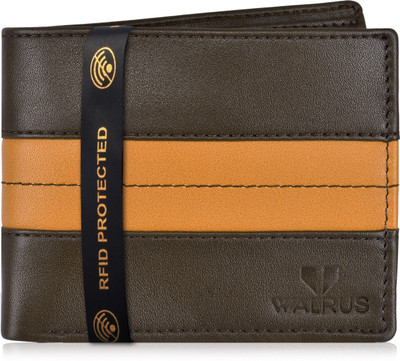 Walrus Men Brown Artificial Leather Wallet(8 Card Slots)