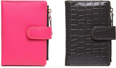 TnW Women Casual Pink, Silver Artificial Leather Wallet(6 Card Slots)