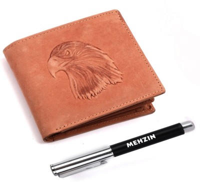 MEHZIN Men Formal Brown Genuine Leather Wallet(8 Card Slots)