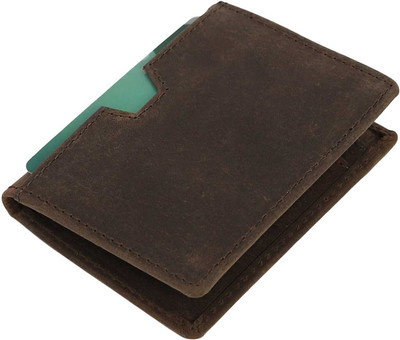 ALAIK Men Trendy Tan Genuine Leather Card Holder(8 Card Slots)