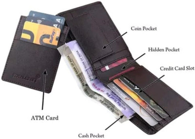 Ruhi Men Casual, Formal Brown Artificial Leather Wallet(9 Card Slots)