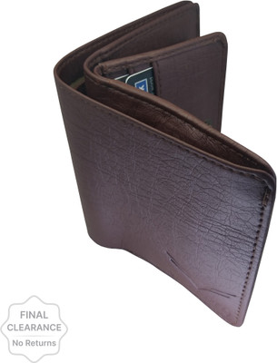 Shiv Men Casual Brown Artificial Leather Wallet(9 Card Slots)