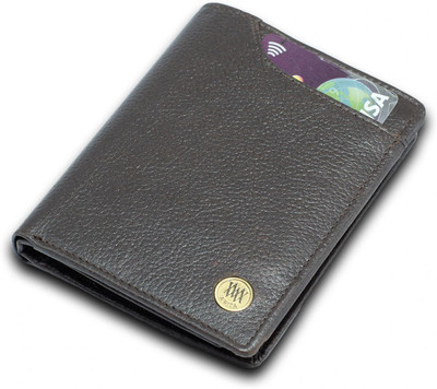 WRIZA Men Brown Genuine Leather Wallet(7 Card Slots)