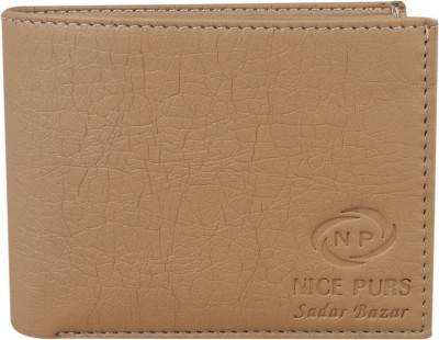 Nice Purse Men & Women Formal, Casual Beige Artificial Leather Wallet(5 Card Slots)