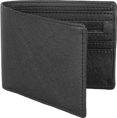 SHAMRIZ Men Black Artificial Leather Wallet(8 Card Slots)