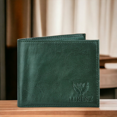 LORENZ Men Green Artificial Leather Wallet(8 Card Slots)