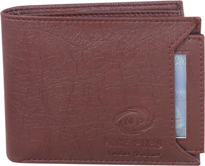 Nice Purse Men Formal Brown Artificial Leather Wallet(3 Card Slots)