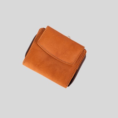 Genzmate Girls Travel Brown Genuine Leather Wallet(8 Card Slots)