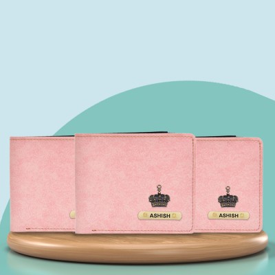 Yoour Gift Studio Men Casual, Trendy, Formal, Travel, Evening/Party Pink Artificial Leather Wallet(3 Card Slots, Pack of 3)