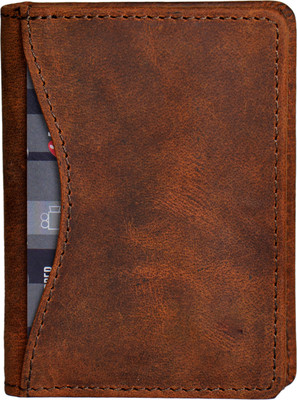 MoonHide Men & Women Evening/Party, Formal, Trendy, Travel Brown Genuine Leather Card Holder(7 Card Slots)