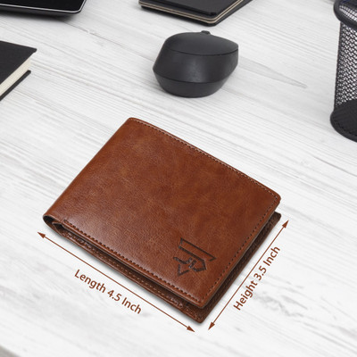 JND Men Casual Tan Artificial Leather Wallet(3 Card Slots)