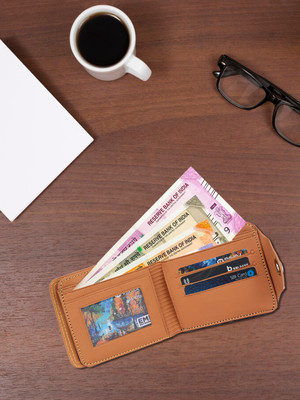 LOOPA Men Formal Tan Artificial Leather Wallet(7 Card Slots)