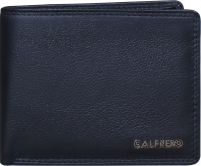 Calfnero Men Black Genuine Leather Wallet(8 Card Slots)